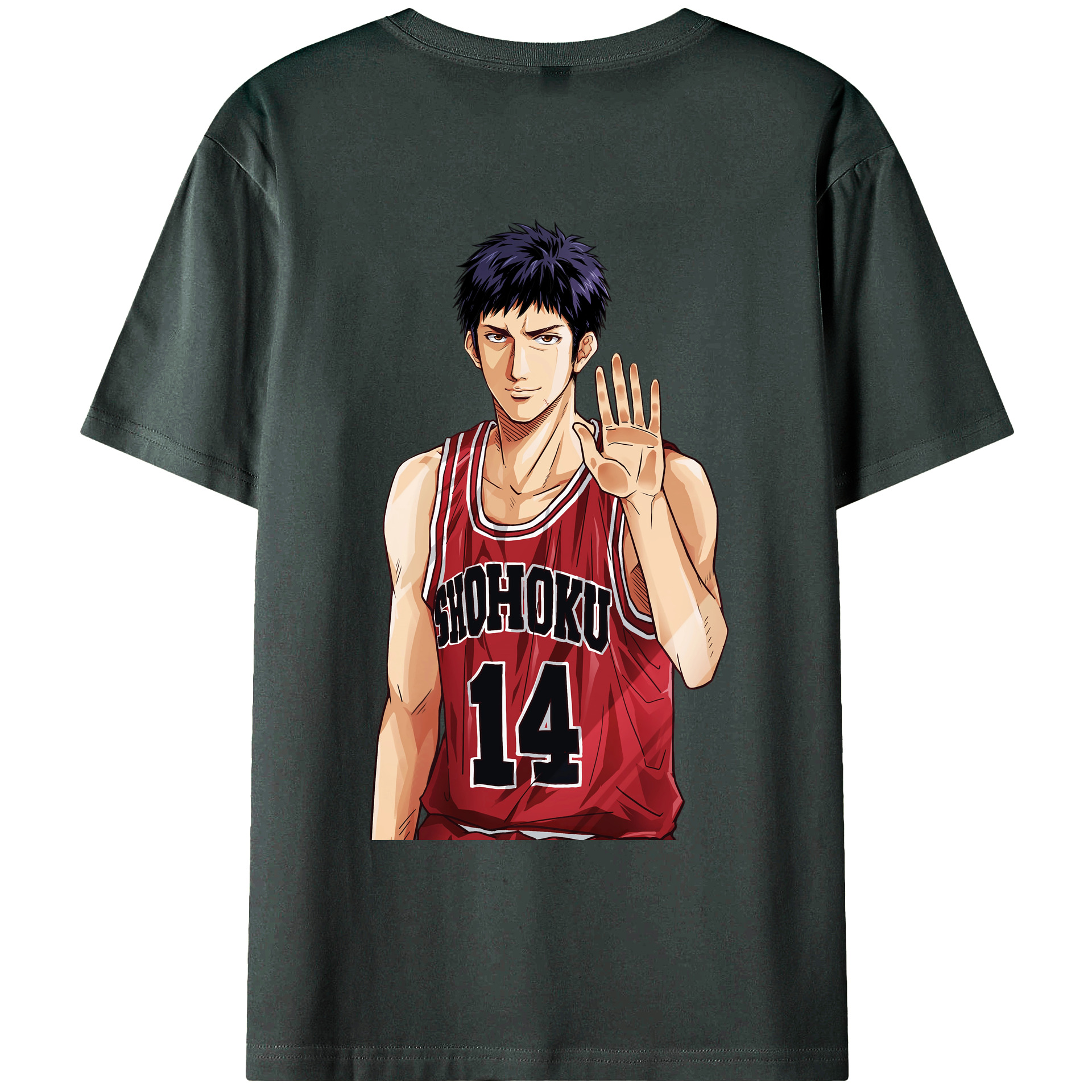 （画像用） SLAM DUNK／スラムダンク 綿100％ メンズ半袖Tシャツ（バックプリント） 通気性